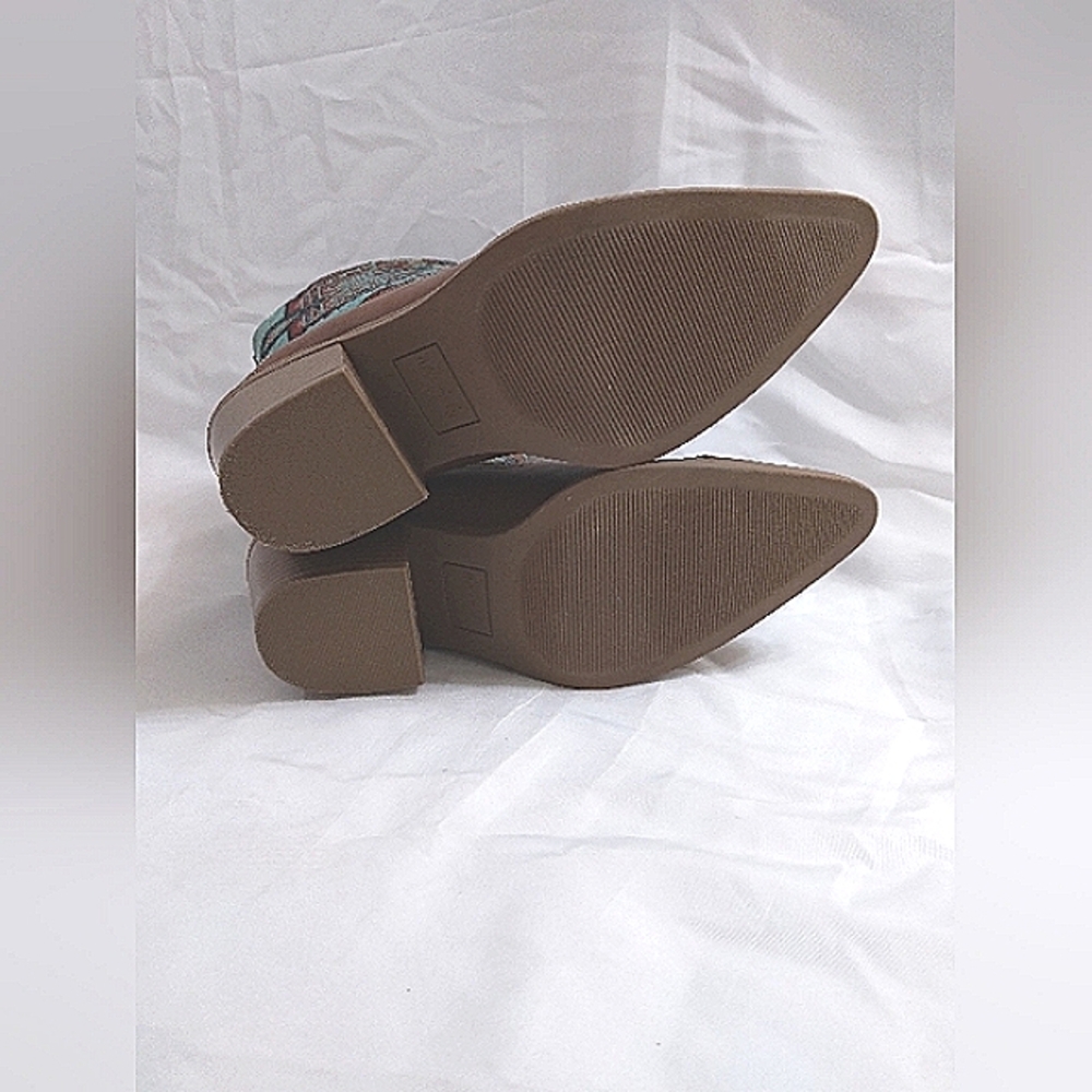Wonderly Lawler Women's Slip-on Zip Cowgirl Mid-Calf Western Pointed Boots 7.5 M - Picture 5 of 7